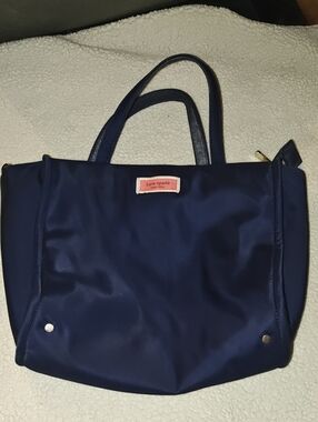 kate spade Navy Tote with Pink Logo Patch No Strap!